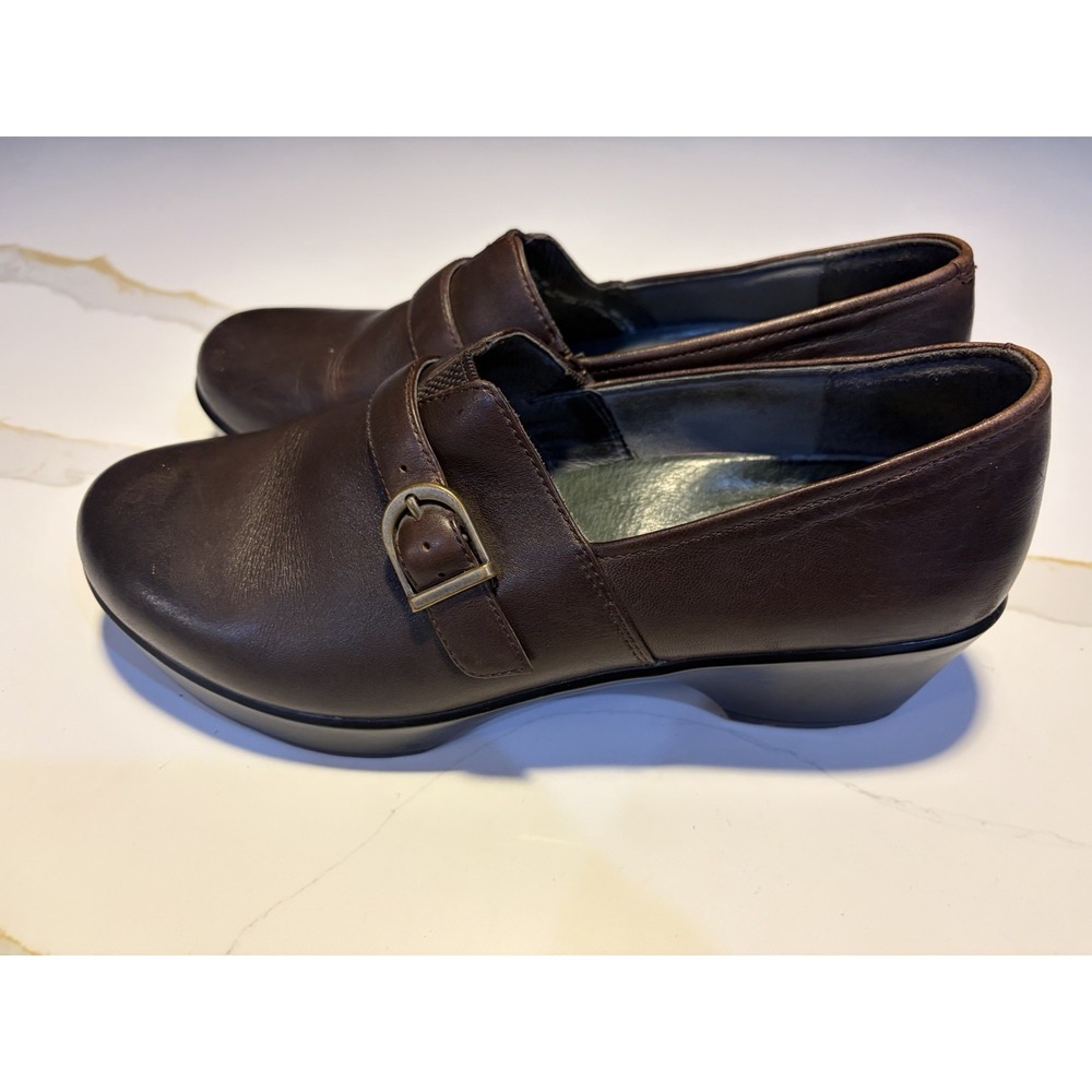 Dansko Women's Brown Leather Mary Jane Buckle Strap Comfort Shoes EU 40